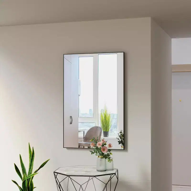Specchio da bagno 36x24 con cornice in alluminio