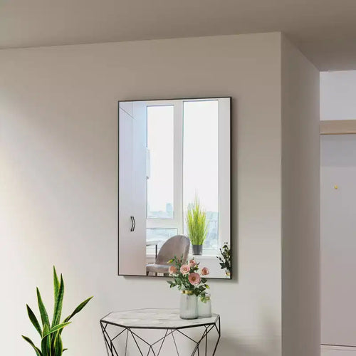 Specchio da bagno 36x24 con cornice in alluminio
