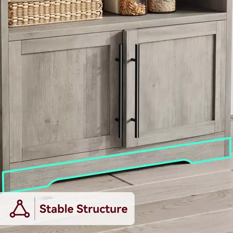 Scaffale da cucina per forni con mobile contenitore e prese di corrente