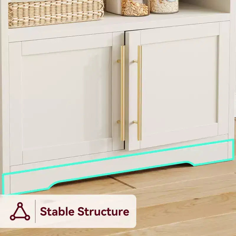 Scaffale da cucina per forni con mobile contenitore e prese di corrente