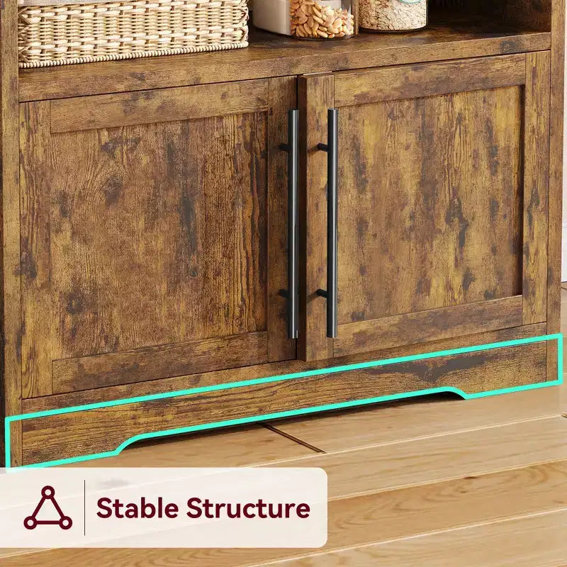 Scaffale da cucina per forni con mobile contenitore e prese di corrente