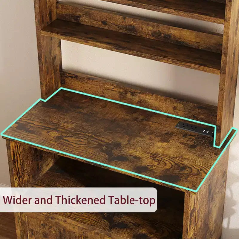 Scaffale da cucina per forni con mobile contenitore e prese di corrente