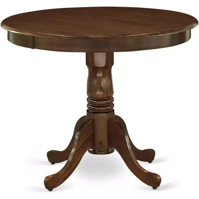Tavolo da Pranzo Rotondo, 91 cm, Legno di Gomma, 2 Posti