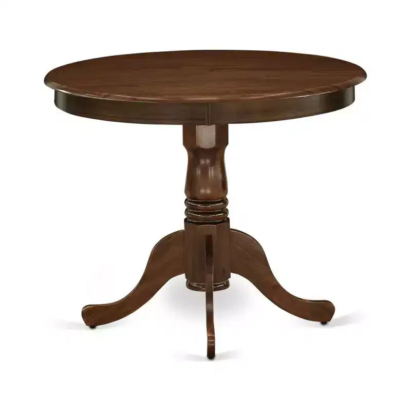 Tavolo da Pranzo Rotondo, 91 cm, Legno di Gomma, 2 Posti
