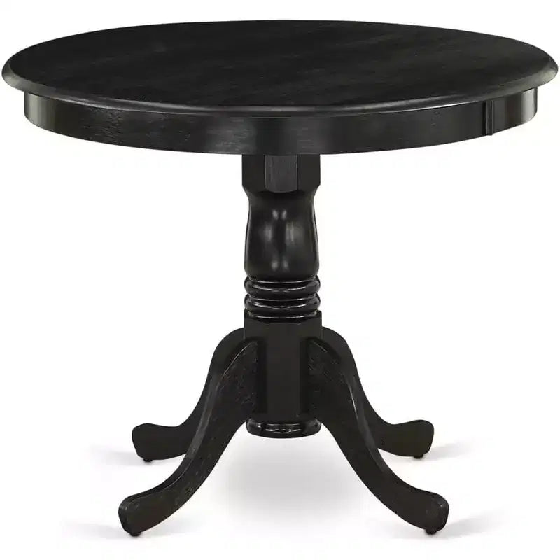 Tavolo da Pranzo Rotondo, 91 cm, Legno di Gomma, 2 Posti