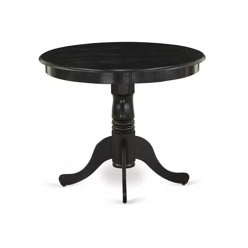 Tavolo da Pranzo Rotondo, 91 cm, Legno di Gomma, 2 Posti