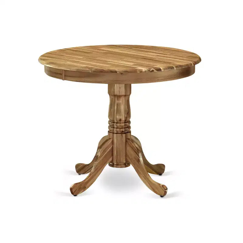 Tavolo da Pranzo Rotondo, 91 cm, Legno di Gomma, 2 Posti