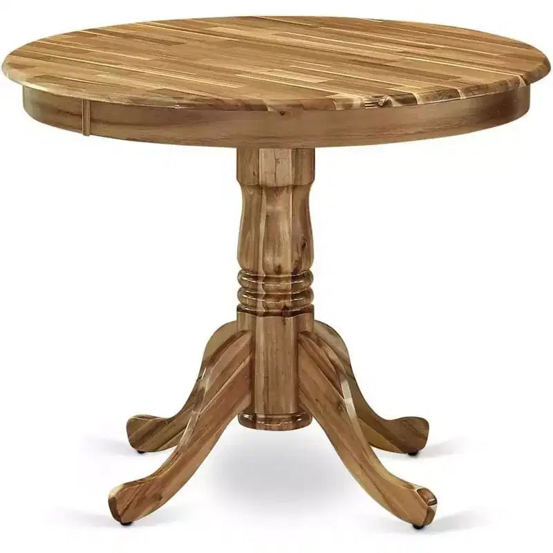 Tavolo da Pranzo Rotondo, 91 cm, Legno di Gomma, 2 Posti
