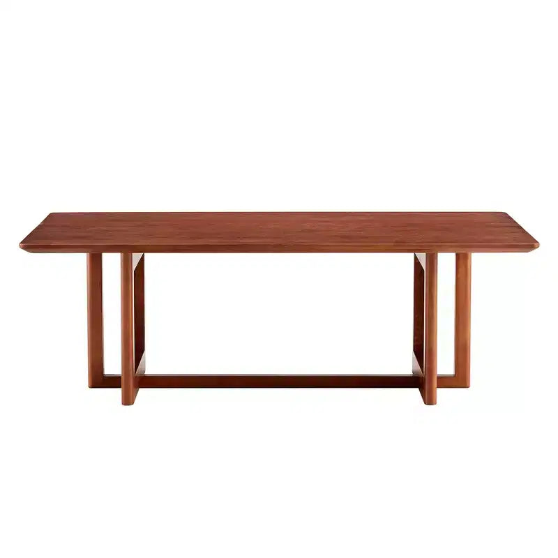 Tavolino da caffè in rattan – Legno massello rettangolare, 120 cm L x 60 cm P x 40 cm H, Naturale/Marrone