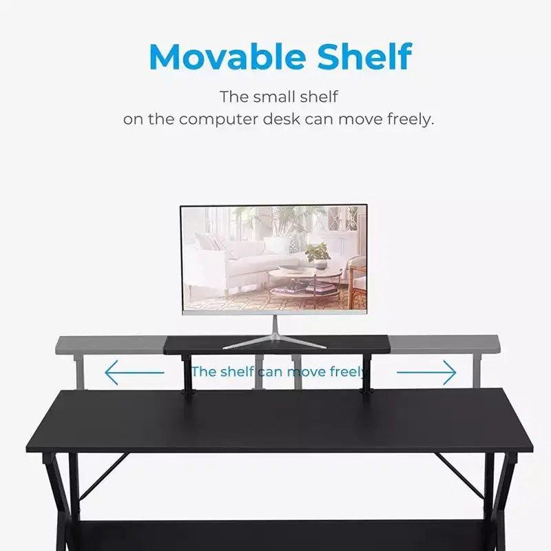 Scrivania Mobile Regolabile in Altezza – Tavolo Laptop Sit-Stand con Piano Inclinabile, Cassetto e Ruote, Legno e Metallo