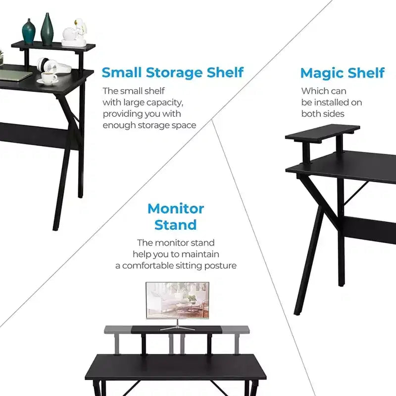 Scrivania Mobile Regolabile in Altezza – Tavolo Laptop Sit-Stand con Piano Inclinabile, Cassetto e Ruote, Legno e Metallo