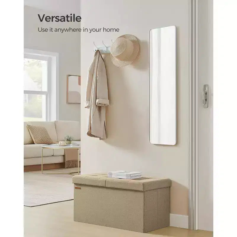 Cassapanca in legno con coperchio di sicurezza – 100 cm L x 40 cm P x 46,5 cm A, MDF, Grigio Scuro