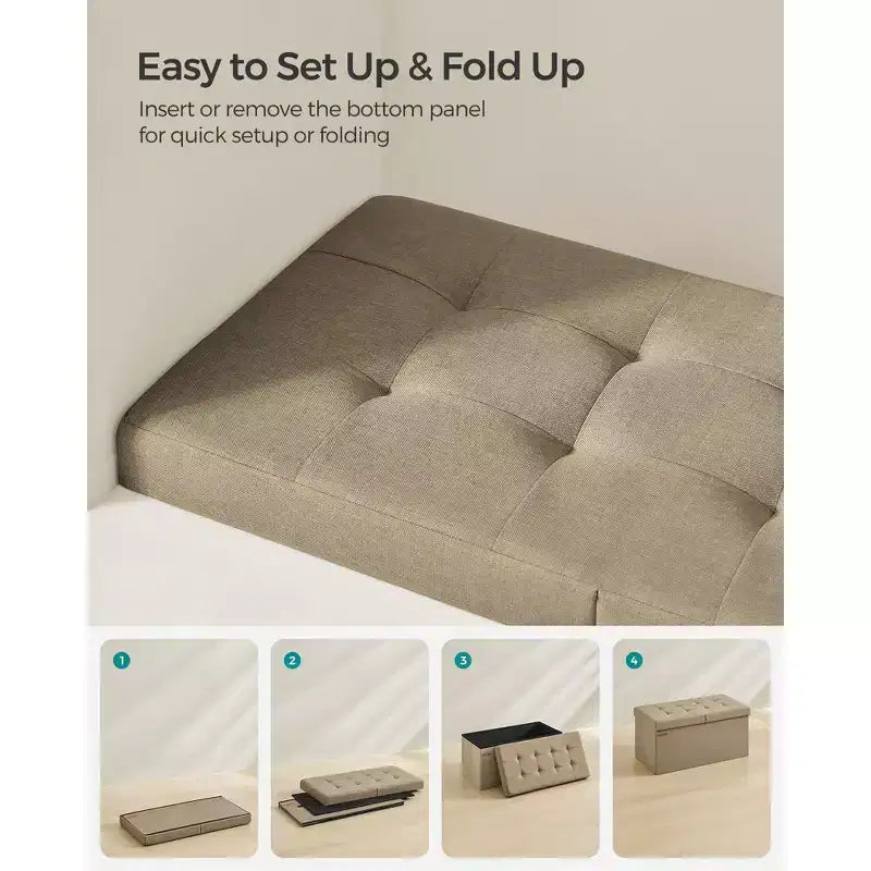 Cassapanca in legno con coperchio di sicurezza – 100 cm L x 40 cm P x 46,5 cm A, MDF, Grigio Scuro