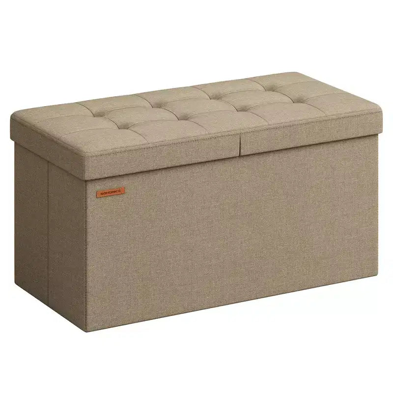 Cassapanca in legno con coperchio di sicurezza – 100 cm L x 40 cm P x 46,5 cm A, MDF, Grigio Scuro