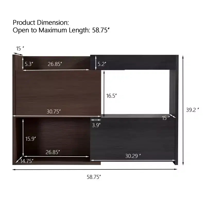 Scarpiera rotante estensibile con cassetto – Da 32,5" a 58,8" di larghezza, contiene 12 paia, MDF