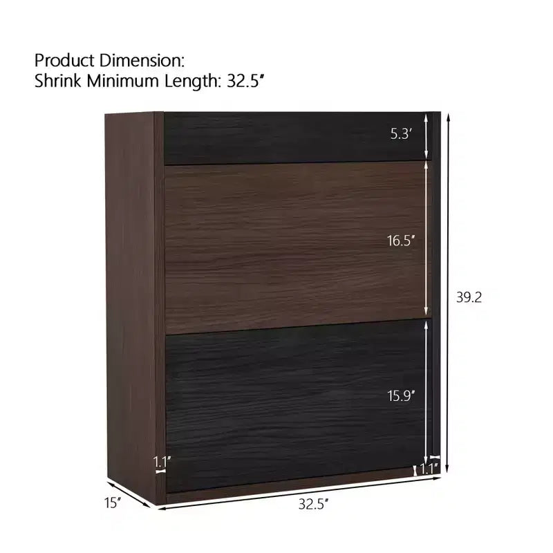 Scarpiera rotante estensibile con cassetto – Da 32,5" a 58,8" di larghezza, contiene 12 paia, MDF