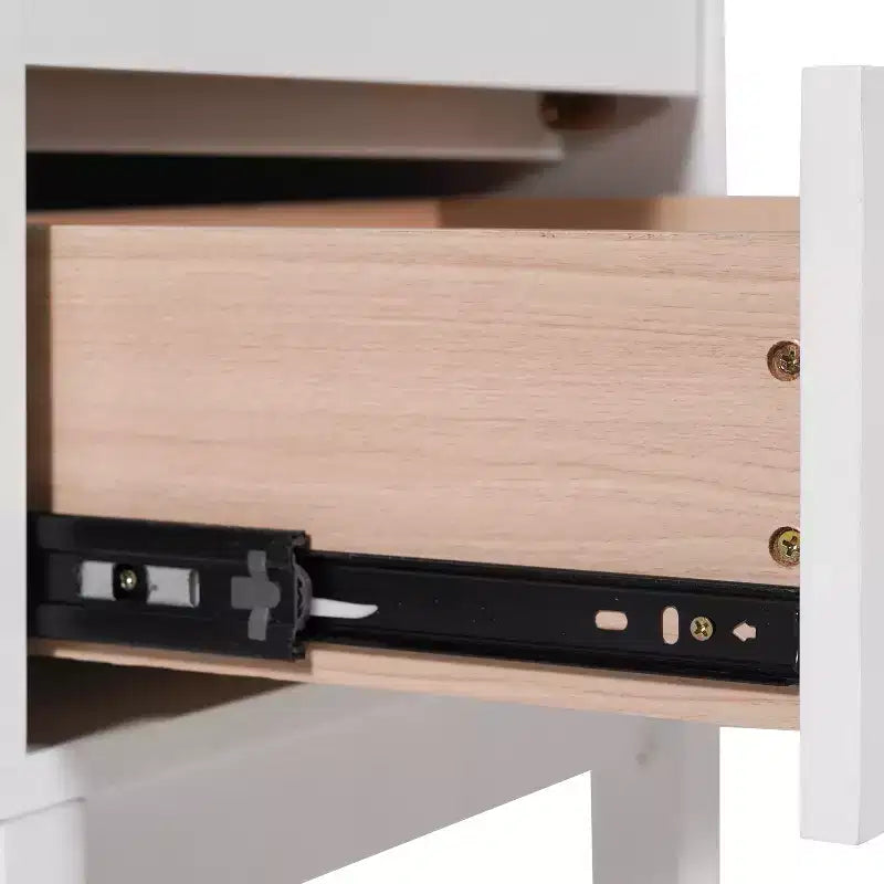 Comodino a doppio cassetto per bambini – Struttura in legno massello, tavolino per la cameretta dei bambini