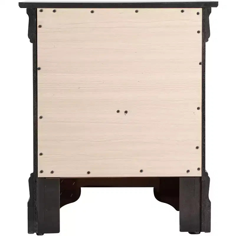 Comodino rettangolare in legno con 2 cassetti