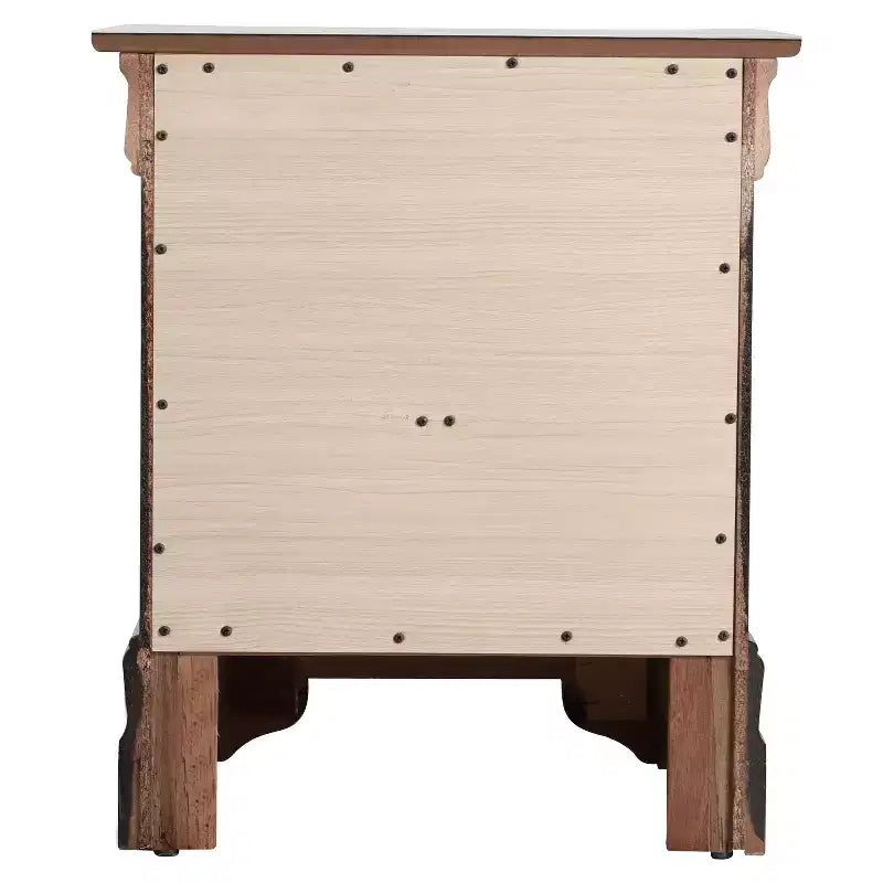 Comodino rettangolare in legno con 2 cassetti