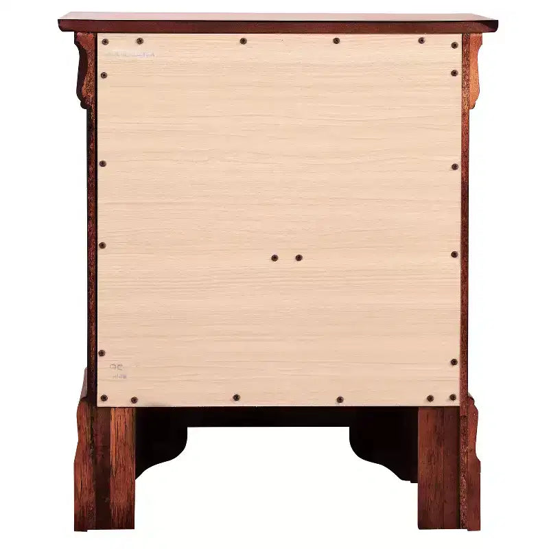 Comodino rettangolare in legno con 2 cassetti