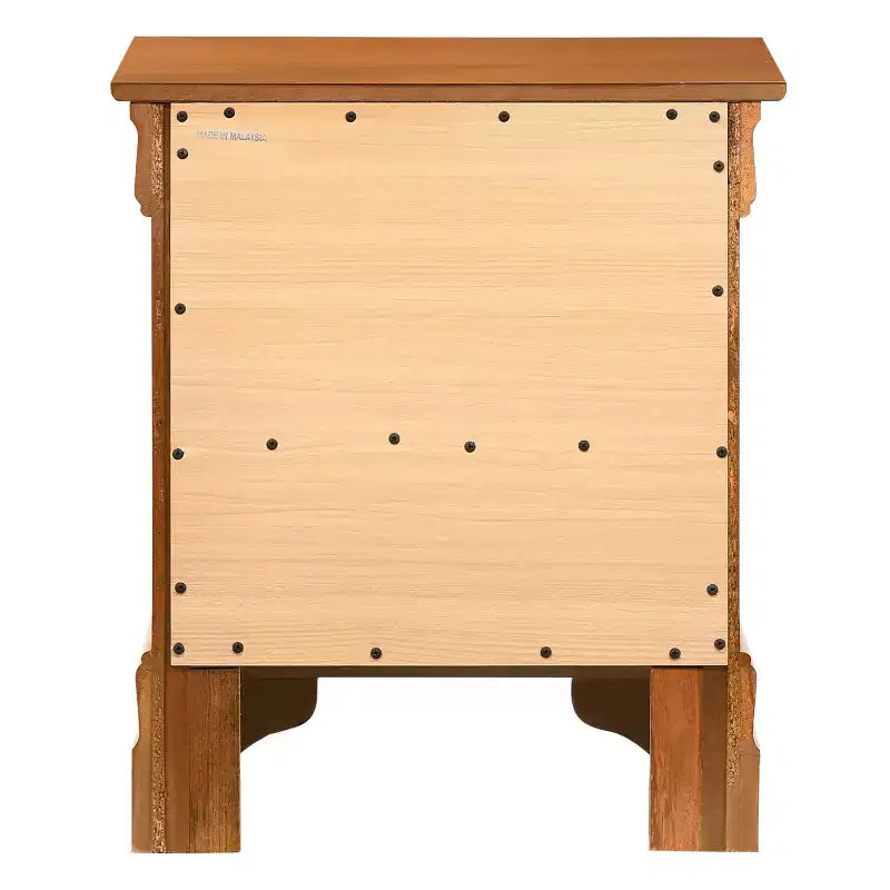 Comodino rettangolare in legno con 2 cassetti