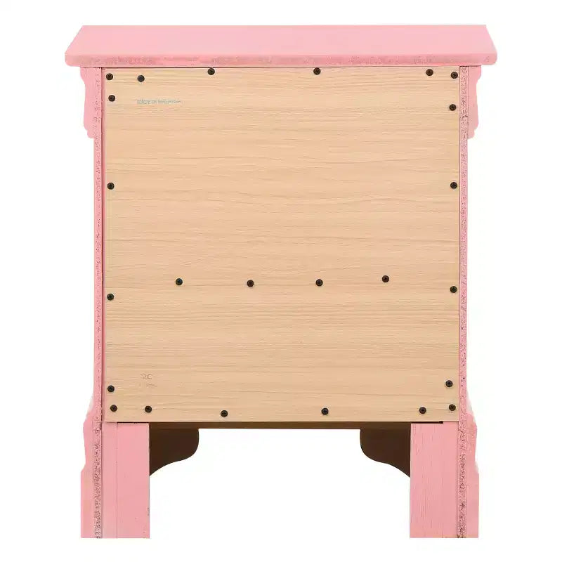 Comodino rettangolare in legno con 2 cassetti