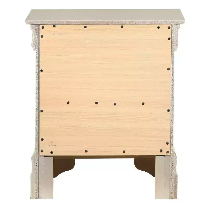 Comodino rettangolare in legno con 2 cassetti