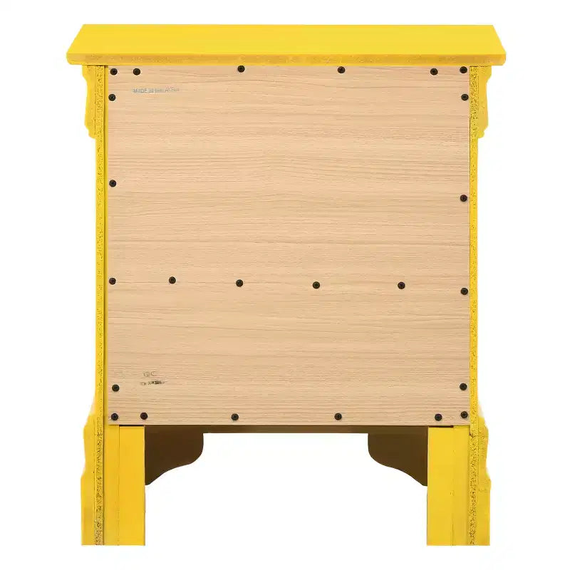 Comodino rettangolare in legno con 2 cassetti