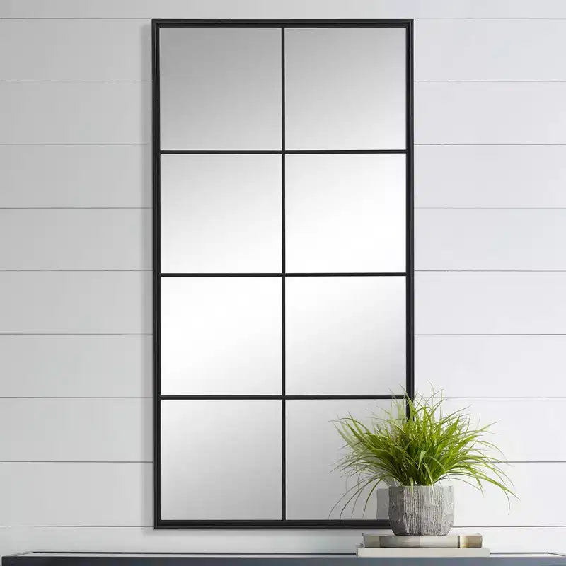Specchio da parete in ferro battuto nero 30 x 60