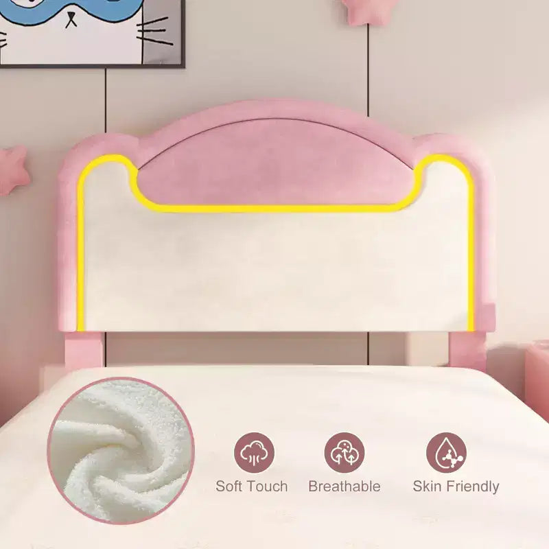 Struttura letto a piattaforma singolo con luci LED RGB e cassetti contenitore