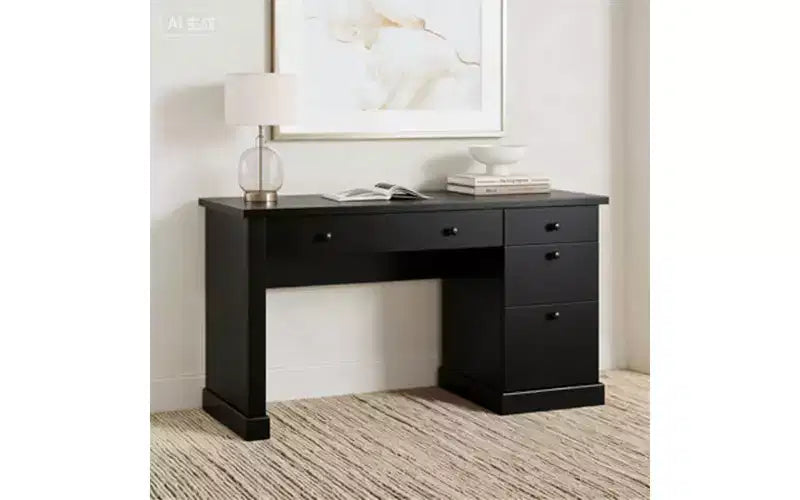 54 Wide Modern Executive Desk with Charging Station - Fluted Office Desk with File Drawers, Computer Desk for Home Office