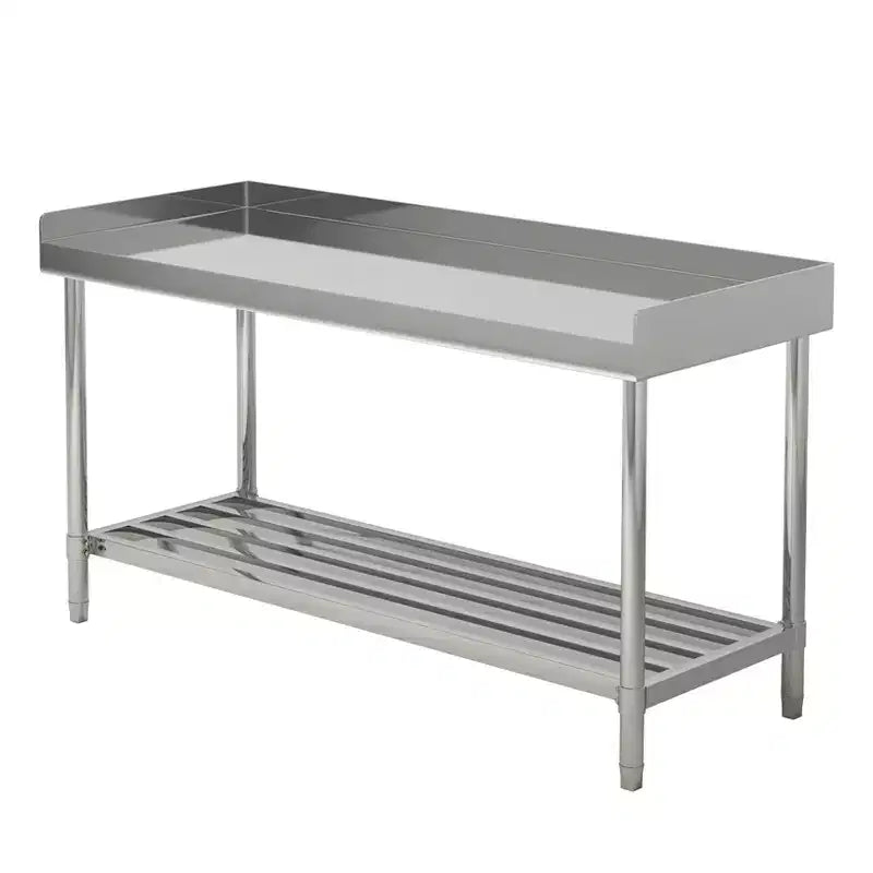 Tavolo da Lavoro in Acciaio Inox da 122x61 cm con Ripiano Inferiore
