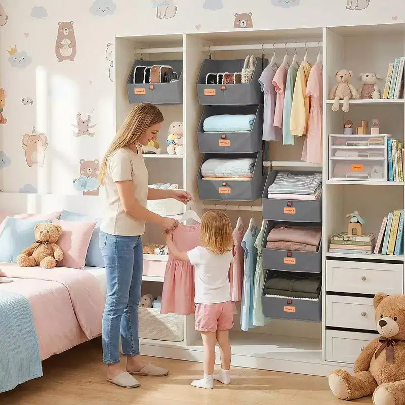 Organizzatore da appendere a 4 ripiani per armadio con ganci
