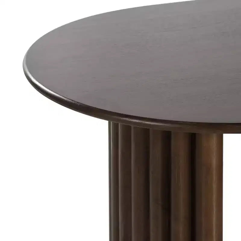 Tavolo da pranzo ovale da 170 cm con base a doppio piedistallo – Legno massello di noce, 6 posti, 76 cm H x 170 cm L x 85 cm P