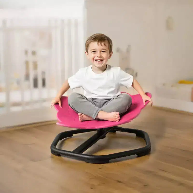 Sedia Sensoriale Girevole Elefante per Bambini – Girevole a 360°, Capacità 100 kg, 25,4 cm A x 52 cm L x 53,8 cm P, Base in Metallo, Rossa