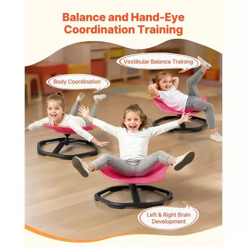 Sedia Sensoriale Girevole Elefante per Bambini – Girevole a 360°, Capacità 100 kg, 25,4 cm A x 52 cm L x 53,8 cm P, Base in Metallo, Rossa