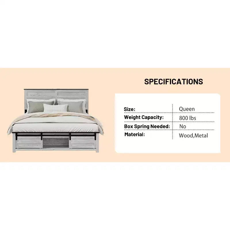 Letto con piattaforma matrimoniale/queen con testiera imbottita con contenitore, luci LED e stazione di ricarica – 41.34"A x 54.72"L x 79.31"P