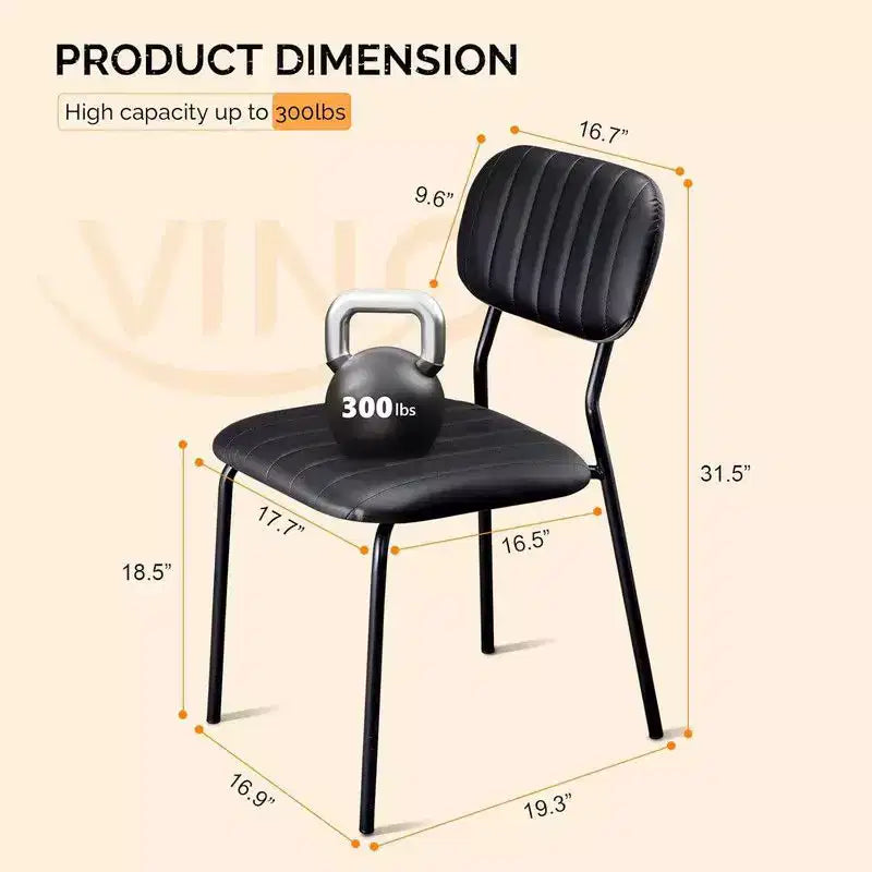 Sedia impilabile imbottita – Set da 2, struttura in metallo, 79,2 cm A x 42,6 cm L x 42,6 cm P, capacità 136 kg