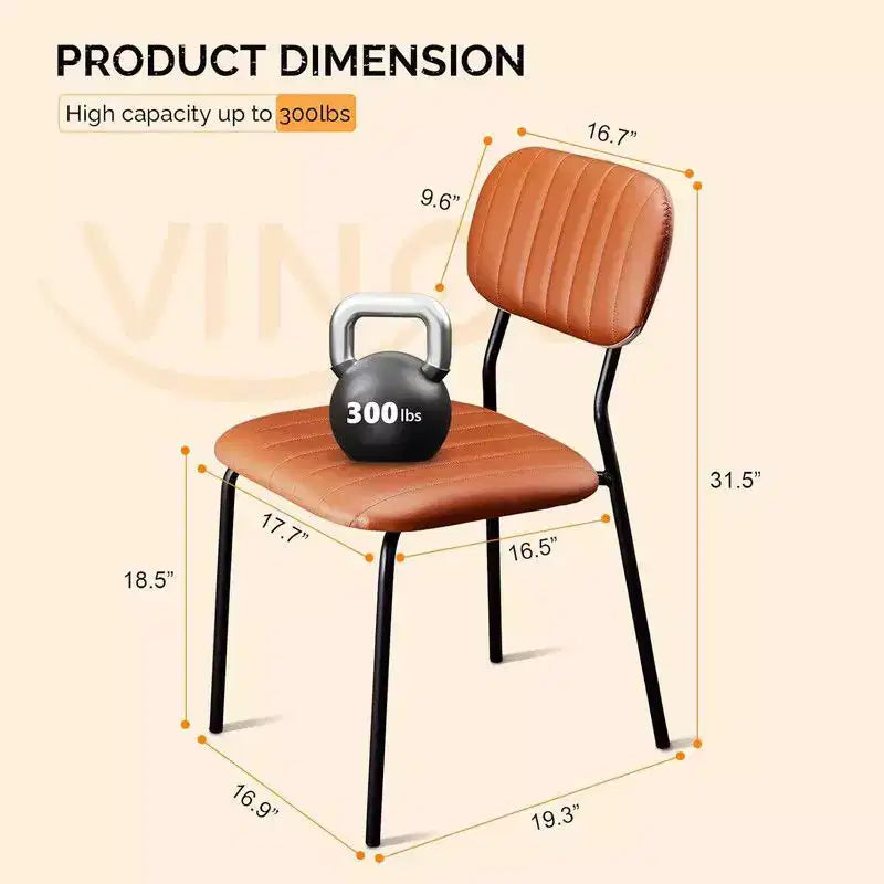 Sedia impilabile imbottita – Set da 2, struttura in metallo, 79,2 cm A x 42,6 cm L x 42,6 cm P, capacità 136 kg