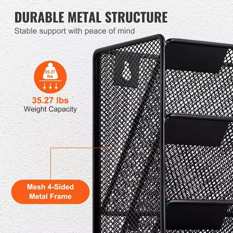 Organizzatore di documenti da parete in rete a 16 tasche – Scaffale portadocumenti in metallo, 101,9 cm A x 32,5 cm L x 10,4 cm P